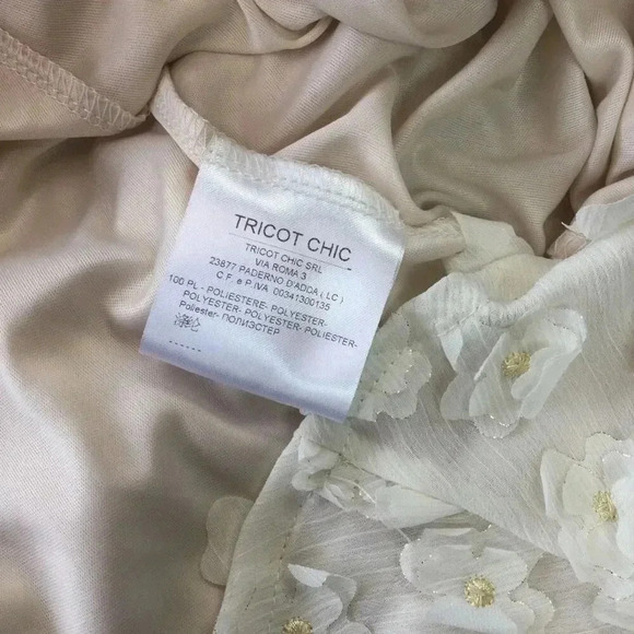 Tricot Chic Womens Ivory Gold Abito Flower Lace Textured Flare Mini Dress Size 6 - Picture 9 of 12